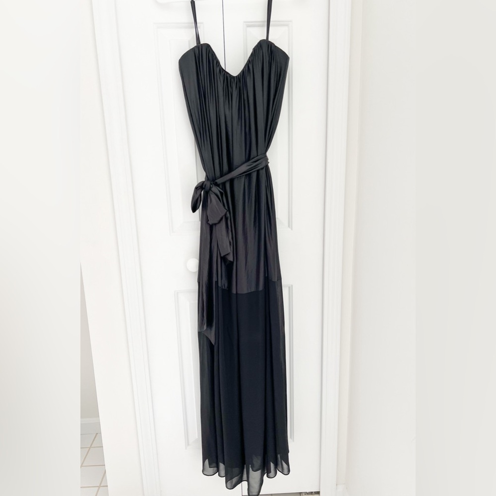 BCBG strapless metallic black dress